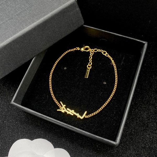 

original designer girlsl women letter bracelets elegant love 18k gold bangles y logo engrave bracelet fashion jewelry lady party, Golden;silver