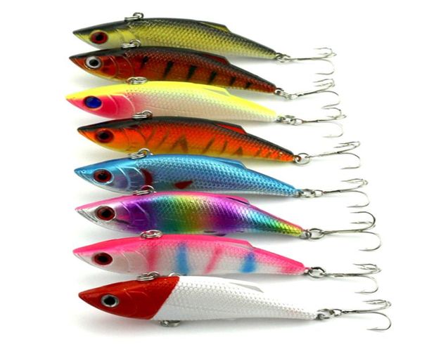 

hengjia 8pcs hard vib fishing bait 8cm 118g plastic vib fishing lure crankbait bass fishing tackle5234383