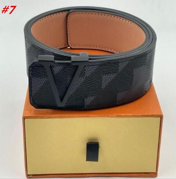 

big buckle genuine leather belt with box designer men women high-quality mens fashion belts width 38mm, Black;brown