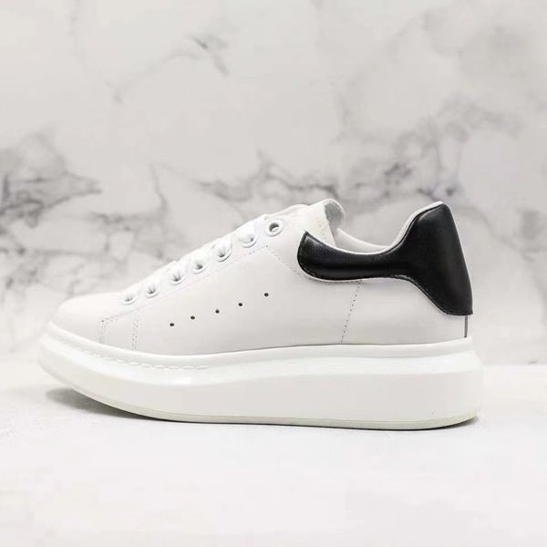 

luxury designer brand mk thick-soled small white shoes leather high version casual shoes for men and women couples lace-up all-match fashion, Black