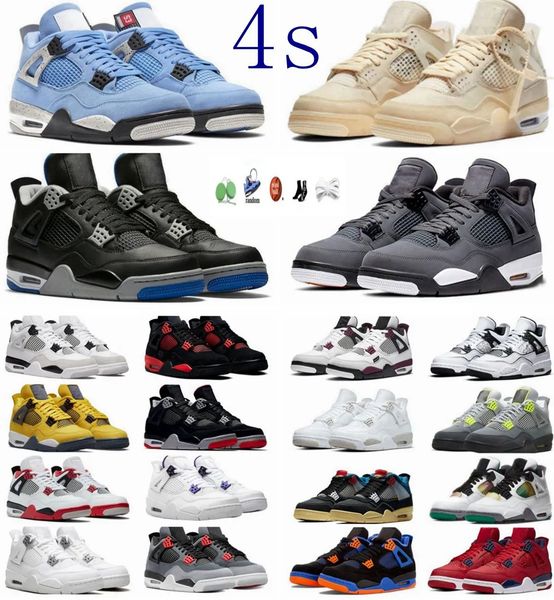 

men women brand basketball shoes 4s military black cat sail red thunder white oreo cactus jack blue university infrared cool grey men's
