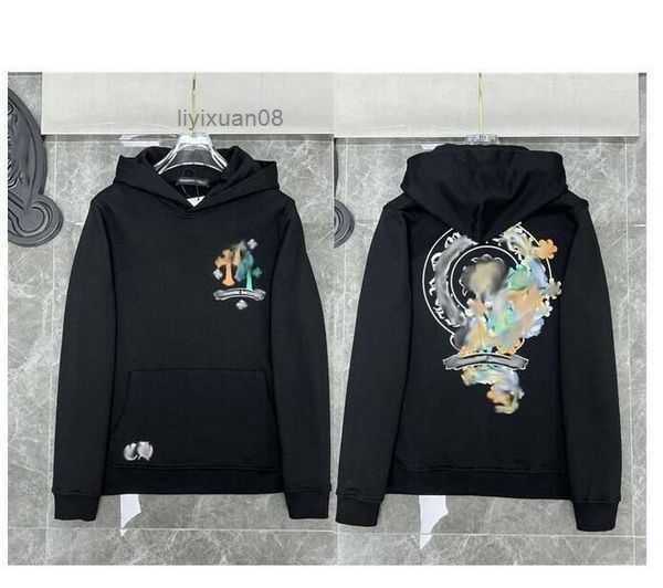 

men's hoodies sweatshirts mens chrome winter heart hoodie ch long sleeve loose coat hooded hoody men woman hip hop chromees hearts 39 t, Black