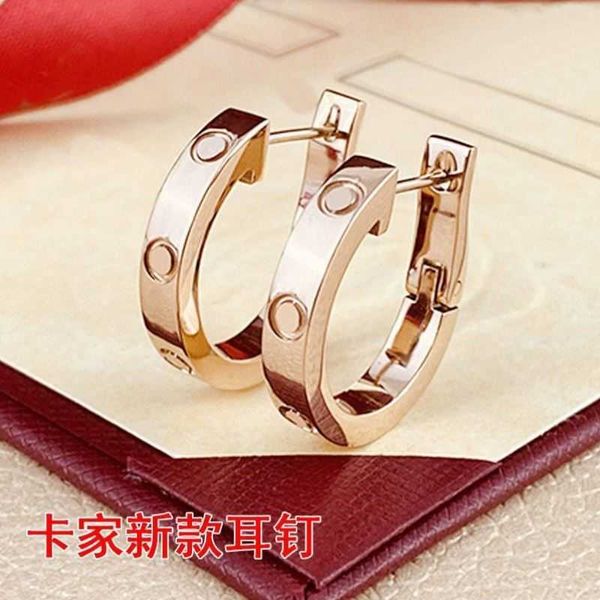 

original designer carti's new style earrings fashion titanium steel 18k gold non diamond full lovers', Golden;silver