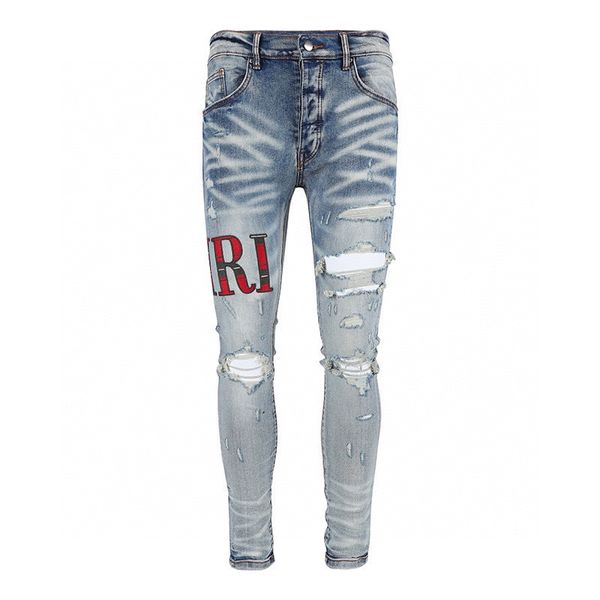 

2023 designer mens jeans #1 pants ripped high designer jeans men's jeans embroidered pants fashion hole pants selling zipper pants am~#, Blue