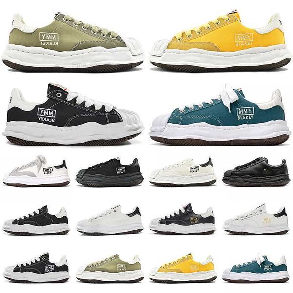 

men women designer casual shoes maison mihara yasuhiro mmy blakey platform canvas shoe leather black white green sneakers mens trainers size
