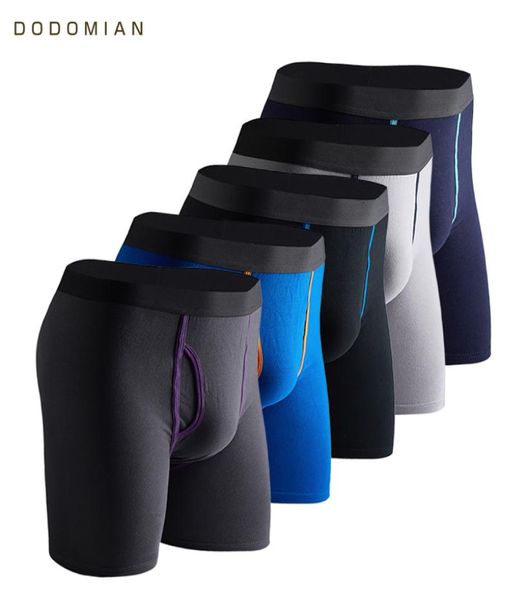 

long boxers men 5 pcslot breathable cotton boxer for men soft mens underwear men boxershorts male uconvex us size  l xl xxl y198434375, Black;white