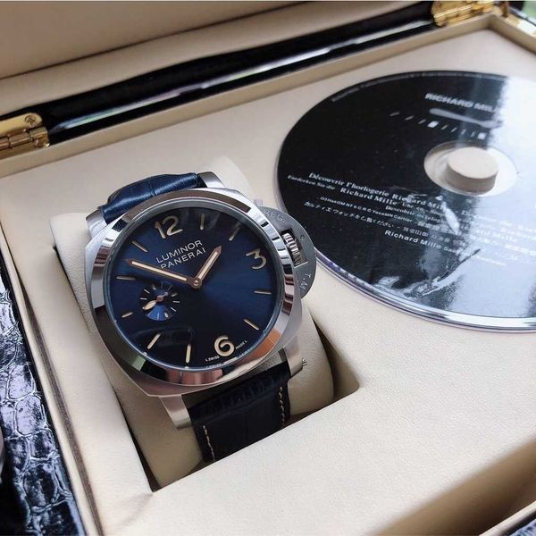 

luxury mechanical watch panaral_ sapphire mirror swiss automatic movement size 44mm imported cowhide strap z9sy, Slivery;brown