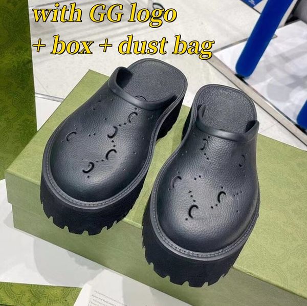 

perforation g sandals holes designer slides summer fashion womens sandal thick bottom black white platform rubber slippers 2023