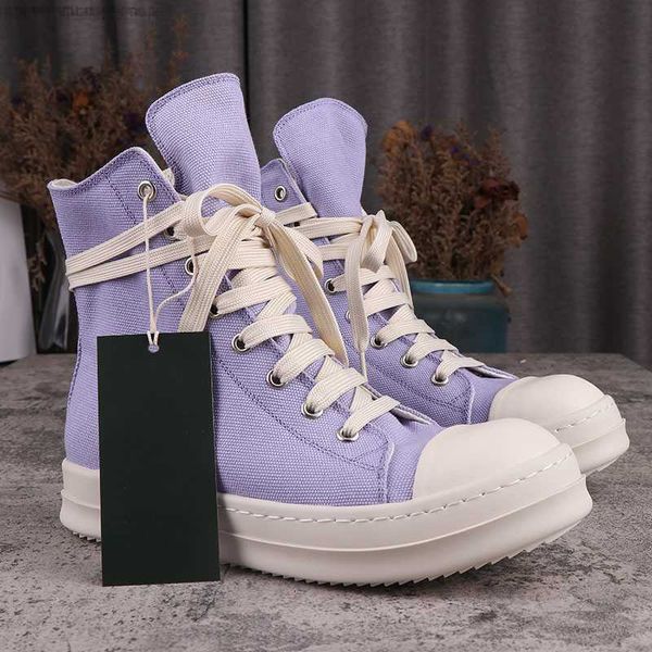 

casual rick high canvas shoes for men purple ro owens warm ankle boots for women sneakers, Black