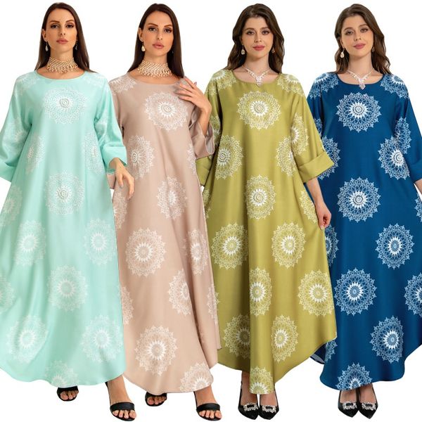 

wholesale 4 color arab casual dress middle east gulf dubai muslim home wear dress with beads, Red