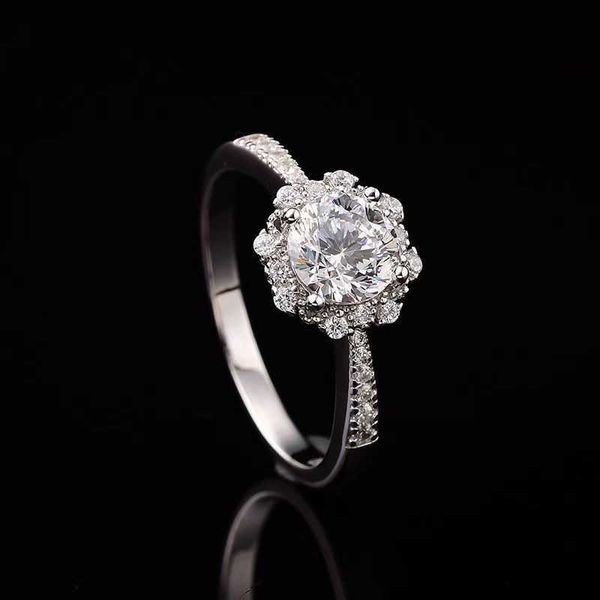 

designer new high end d color moissanite shining carti star wedding diamond ring 925 sterling silver gilded fashion flower