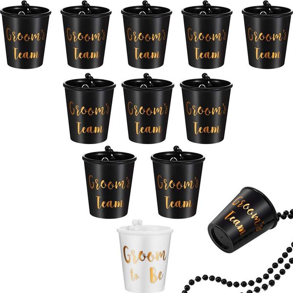 

dresses 12pcs groom to be cups groom team plastic sglasses bachelor party drinking cups wedding decorations bridal shower supplies, Black;gray