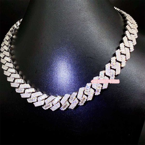 

fine jewelry bling 18k gold plated 925 silver iced out diamond moissanite hip hop jewelry men custom cuban link chain necklace