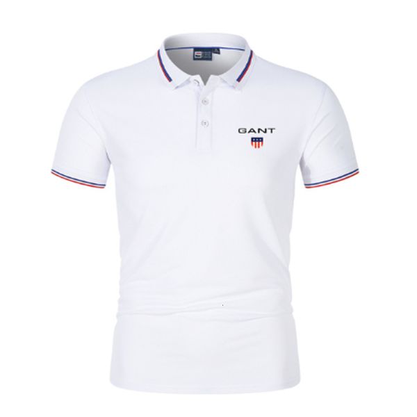 

mens polos summer casual business shirt short sleeve brand loose breathable fast drying slim sportswear 230710, White;black