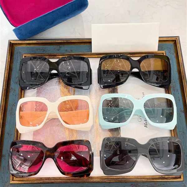 

2023 new sunglasses ins net red same large frame thin fashion sunglasses for men and women gg1243s, White;black