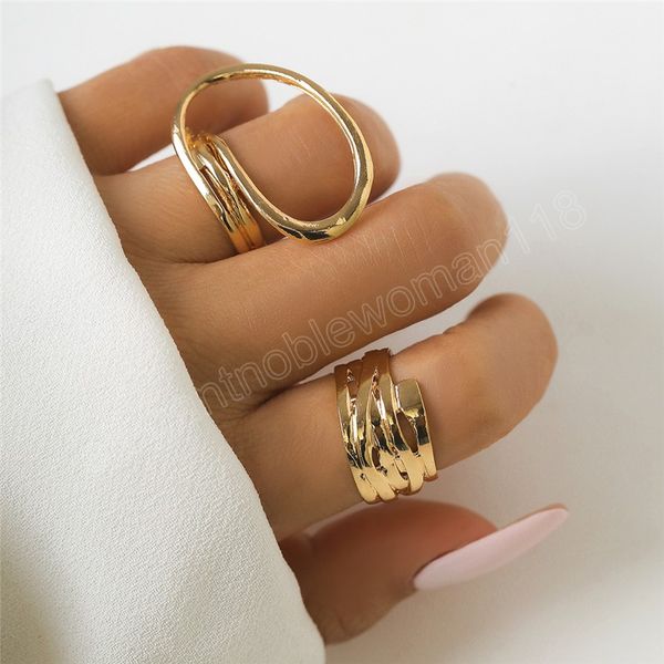 

2pcs/set unique irregular hollow out opend rings for women wedding adjustable couple finger rings y2k accessories gift, Silver