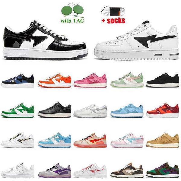 

with box 2022 casual shoes white black sta sk8 platform fashion women mens trainer pastel pack green pink blue suede wheat red abc camo red