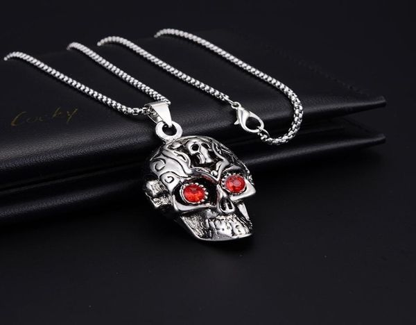 

the same kind of men039s tiktok stainless steel red eye skull necklace alloy does not fade7411450, Silver