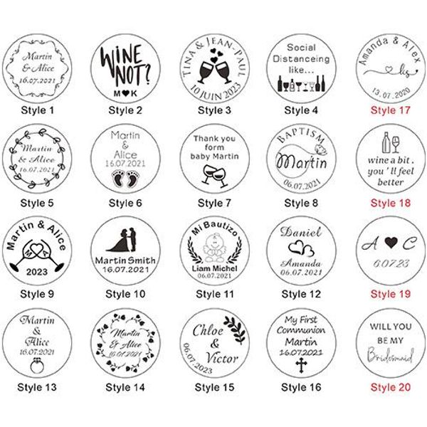 

blazers 50pcs personalized wine bottle ser engraved wooden laser cork bottle customized wedding favors baby shower party, White;black