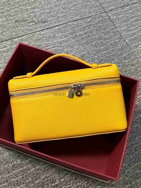 

loro piana lp bag l19 lunch box layer cowhide temperament handbag single shoulder crossbody litchi pattern makeup bag with box
