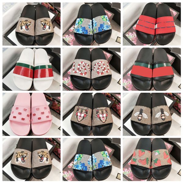 

designer slippers designer sandals mens sliders womens sandals flats bottom luxury slides white black powder couple printed home one word an