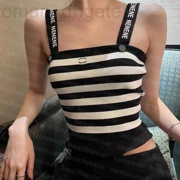 

women's knits & tees designer women fashion stripe vest breathable sling vests summer sport yoga tee 24d4, White