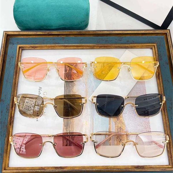 

2023 new family star ni same metal personality fashion half frame sunglasses female gg1279s, White;black