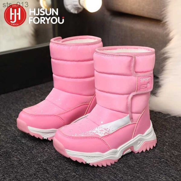 

2023 winter children boots princess elegant girls shoes water proof girl boy snow boots kids warm plush boots l230518, Black;grey
