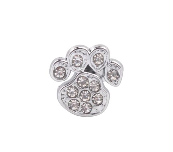 

new arrive 20 pcs fashion rhinestone slide foot print charms diy for 10mm leather cord belt 921722549935, Bronze;silver