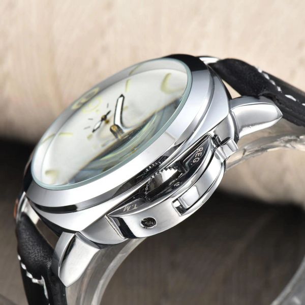 

2023 men's business fashion watches multifunctional watches quartz watches sapphire crystal leather strap gift watches, Slivery;brown