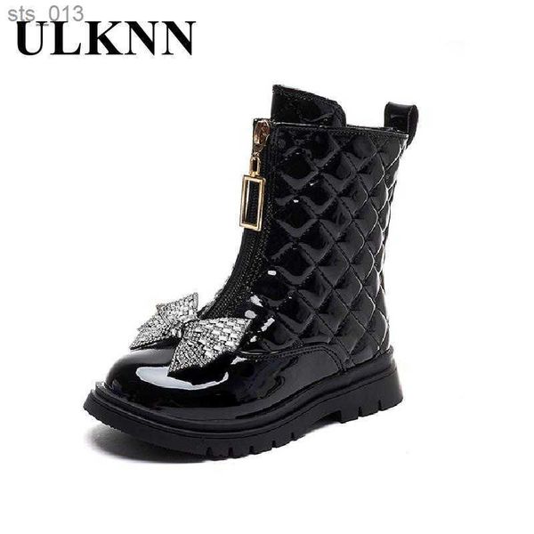 

girl riding boots fall and winter 2023 new children' boots fashion girl black rhinestone shoe princess short boots l230518, Black;grey
