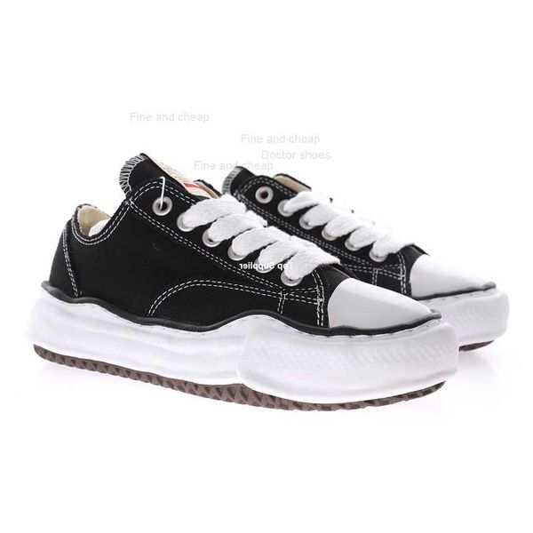 

shoes maison mihara yasuhiro canvas sneakers men toe cap mmy platform sneakers women platforms, Black