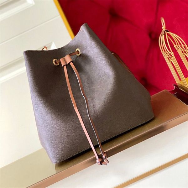 

designers luxury bag neonoe bucket shoulder bags flower purses women tote brand letter genuine handbags crossbody bag louistny rawstring buc