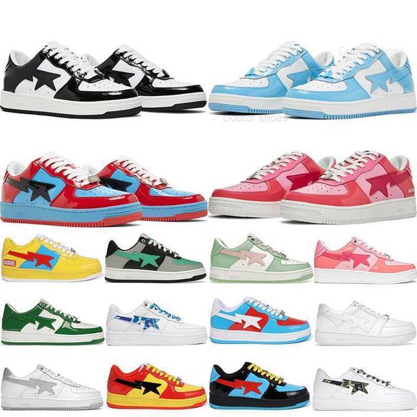 

2023 designer casual shoes bapestas mens womens sta low platform black white france camo bule grey beige suede sports sneakers trainers