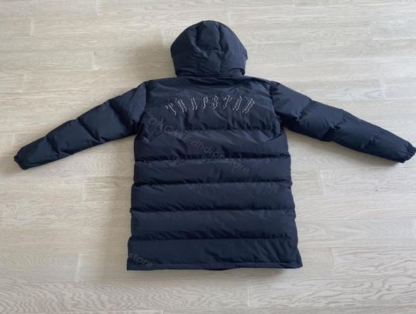

letter embroidered jacket fleece thermal down long hooded jacket designer loose zip hoodie8664705, Black