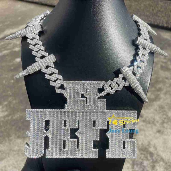 

pass diamond tester vvs moissanite 3d pendant hip hop jewelry 925 sterling silver moissanite cuban link custom iced out pendants