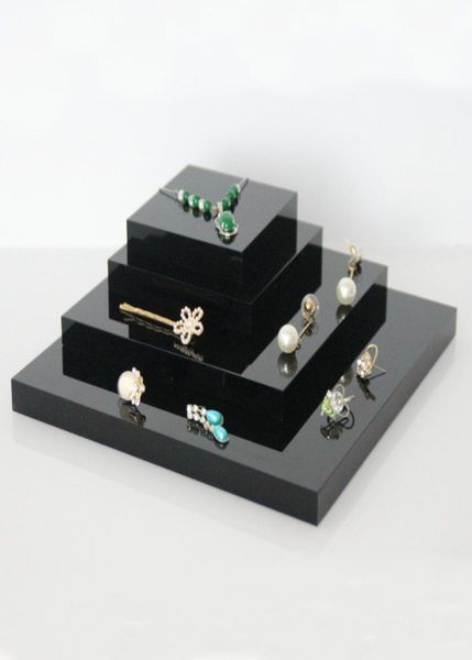 

black jewelry display riser square block stand thick acrylic boutique shop showcase counter multipurpose jewellery displays 9513210