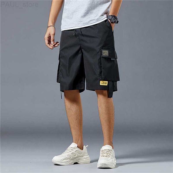 

men's mens shorts summer cargo men fashion multipocket short male casual hip hop baggy clothing streetwear pant loose harajuku 230619, White;black