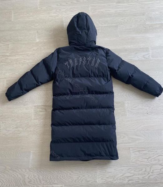 

letter embroidered jacket fleece thermal down long hooded jacket designer loose zip hoodie2388848, Black