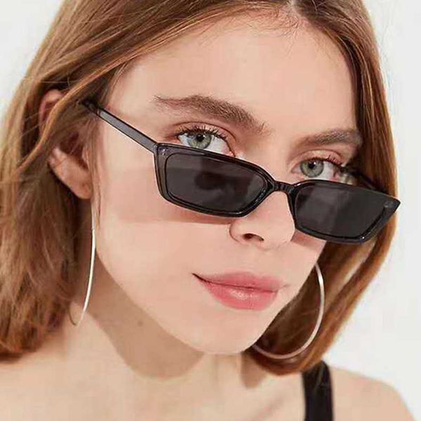 

2019 narrow frame two color ins korean sunglasses 97033 hip hop red sunglasses, White;black