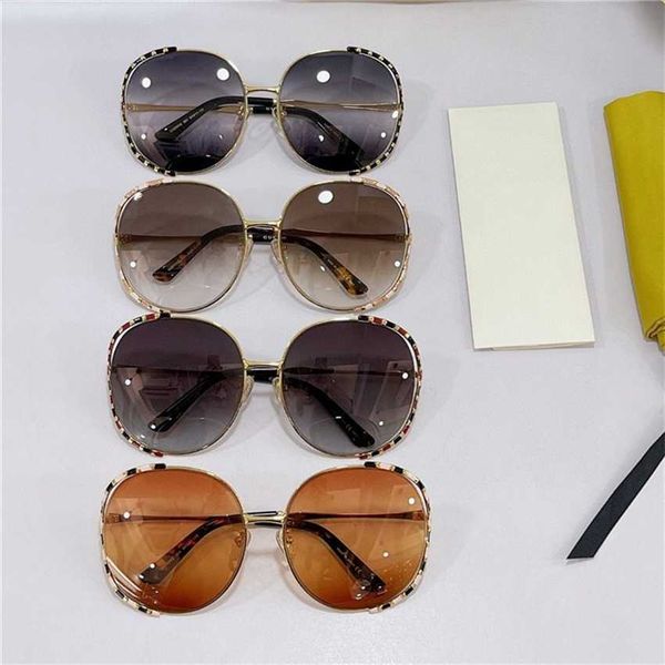 

sunglasses 2023 new family's new fashion herringbone segmented round frame ni ni's same sunglasses gg0595, White;black