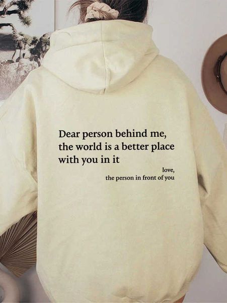 

o1vr 2023 new women's hoodies sweatshirts 220g women's plush sweater plain letter printed kangaroo pocket drawstring printed hoodi, Black