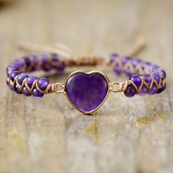 

chain designer natural stone amethyst beads braided tennis rope couple adjustable bracelet drop lovers jewelry 230710, Black