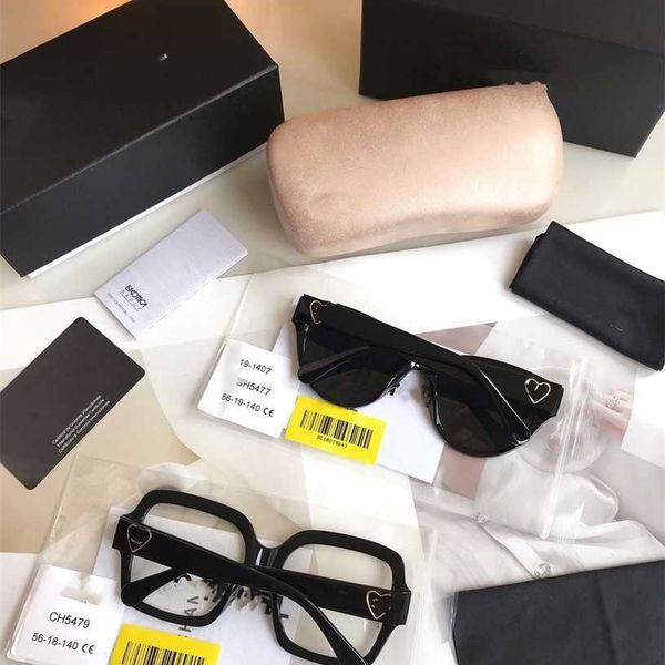 

2023 new xiaoxiangfeng love letter ch5479 sunglasses women's uv protection plate myopia glasses frame flat mirror, White;black