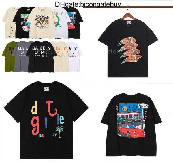 

men's t-shirts galleryes depts designer summer gallary shirt alphabet printed star same round neck short sleeve t-shirt for men and wom, White;black