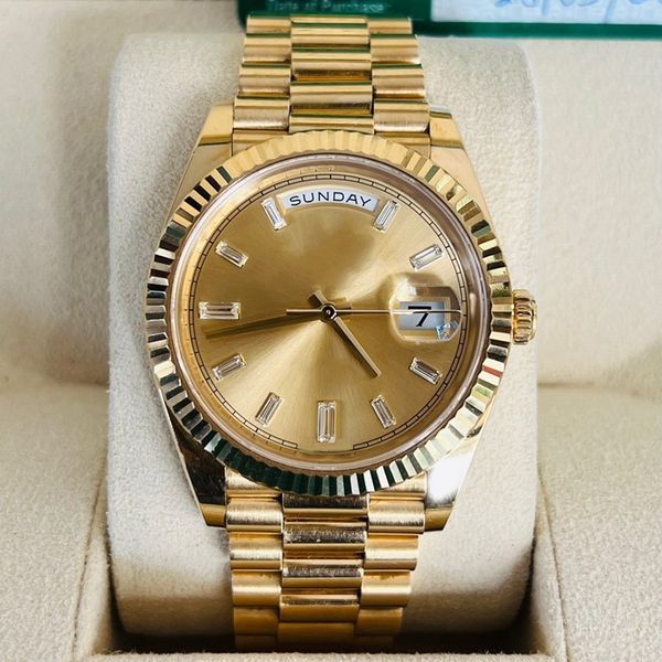 

day mens watch date montre de luxe 40mm womens watches automatic movement full stainless steel waterproof luminous mechanical wristwatches g, Slivery;brown