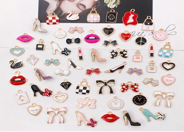 

55pcspack multistyle diy bracelet necklace charms pendants cute diy jewelry making accessories components whole 7147995, Bronze;silver