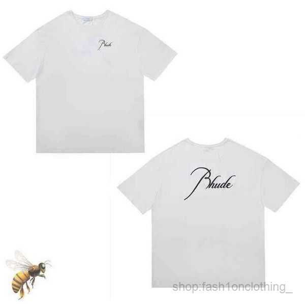

rhude shirt designer shirts summer mens t-shirts womens rhudes designers for men letter polos embroidery tshirts clothing short sleeved tsh, White;black
