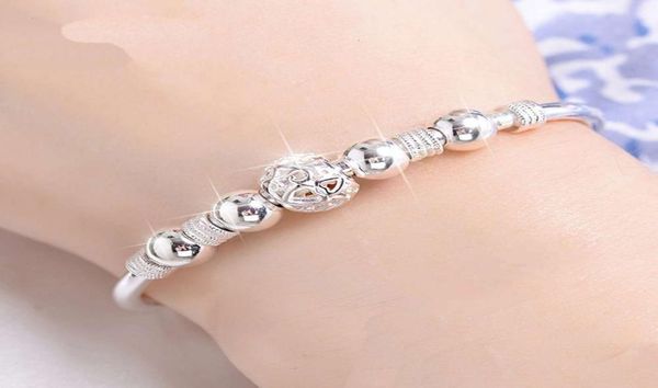 

link 3 style 925 sterling silver lucky charm bracelet manchet for women bracelets jewelry pulseira3686194, Black