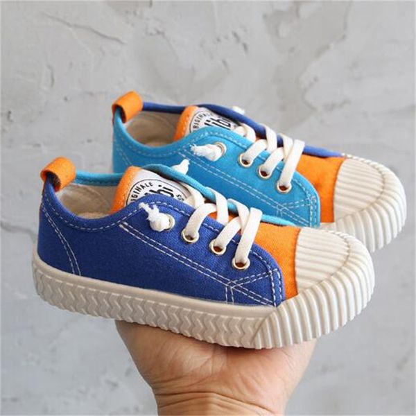 

2023 autumn children's colored canvas shoes elastic low board shoes soft sole casual shoe trend for boys and girls sports flats, Black